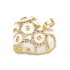 Brass Micro Pave Cubic Zirconia Pendants KK-D235-07G-01-2