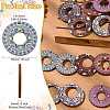 45Pcs 9 Colors Printed Basswood Pendants WOOD-CJ0002-52-2