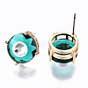 Brass Stud Earrings GLAA-S193-039D-LG-2