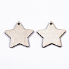 Unfinished Natural Poplar Wood Pendants WOOD-S045-107-2