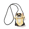 Cute Resin Swinging Bulldog Pendant Decorations HJEW-A010-01A-3
