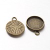 Tibetan Style Pendant Cabochon Settings X-TIBE-A23176-AB-FF-2