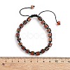 Adjustable Natural Carnelian and Non-magnetic Synthetic Hematite Braided Bead Bracelets BJEW-Z090-01D-5