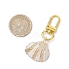 Electroplate Shell Pendant Decorations HJEW-JM03070-3