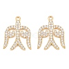 Brass Micro Pave Clear Cubic Zirconia Pendants CU-CBA7BFE-02B-G-1
