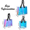 3Pcs 3 Style Rectangle Transparent Laser Plastic Hand Bags ABAG-SZC0007-09-2