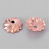 Brass Flower Bead Caps X-KK-O043-02RG-2