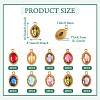 20Pcs 10 Colors 304 Stainless Steel Micro Pave Cubic Zirconia Charms STAS-TA0002-92-4