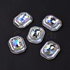 Rainbow Iridescent Plating Acrylic Cabochons X-OACR-E011-07-2