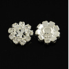 Shining Garment Accessories Flower Brass Grade A Rhinestone Findings Cabochons RB-S022-01-1