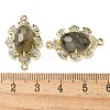 Natural Labradorite Faceted Oval Connector Charms G-G181-06G-07-3