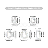 100Pcs 5 Style Transparent Acrylic Linking Rings PACR-PH0001-03-2