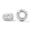 Polymer Clay Rhinestone European Beads CPDL-T001-05-3