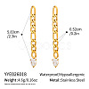 304 Stainless Steel Pave Cubic Zirconia Curb Chains Stud Earrings for Women FE1813-1-1