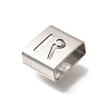 Letter Style 304 Stainless Steel Square Slide Charms STAS-L132-07R-2