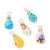 20Pcs Handmade Millefiori Glass Pendants PALLOY-JF01290-S-1