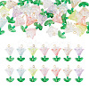 Transparent Acrylic Flower Pendants PALLOY-TADJ00011-1