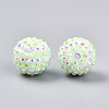 Stripe Pattern Resin AB Rhinestone Round Beads RESI-S313-18x20-14-2