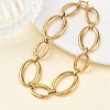 304 Stainless Steel Oval Link Chain Bracelets for Women BJEW-A169-04G-1