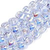 Electroplate Transparent Glass Beads Strands EGLA-N057-02A-M-2