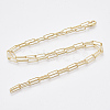 Brass Round Oval Paperclip Chain Necklace Making MAK-S072-04B-G-2
