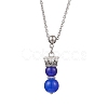 Handmade Glass Beaded Prince with Crown Pendant 304 Stainless Steel Cable Necklaces for Women NJEW-JN05447-02-2