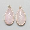 Natural Rose Quartz Pendants G-S221-14G-1