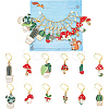 12Pcs 12 Style Cactus & Leaf & Mushroom Alloy Enamel Locking Stitch Markers HJEW-PH01501-1