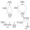 75Pcs 5 Styles 304 Stainless Steel Wire Pendants FIND-FS0002-25-4