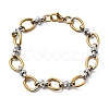 304 Stainless Steel Oval Link Chain Bracelets for Women LS-BJEW-D377-01A-4