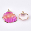 Spray Paint & Electroplate Sea Shell Pendants X-SSHEL-S262-07D-2
