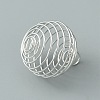 Carbon Steel Spiral Bead Cage Pendants IFIN-WH0027-47C-P-2