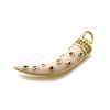 Brass Micro Pave Cubic Zirconia Enamel Pendants X-KK-D339-09G-2