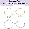 200Pcs 2 Colors Brass Wine Glass Charm Rings KK-SP0001-32A-2