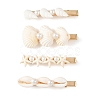 4Pcs 4 Styles Natural Shell Alligator Hair Clips PHAR-TA000002-2