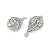 Hollow Out Brass Pendant Rhinestone Settings KK-G532-07P-2