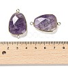 Natural Amethyst Faceted Connector Charms G-F763-02G-04-3