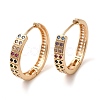 Brass Micro Pave Colorful Cubic Zirconia Hoop Earrings EJEW-M238-61KCG-1