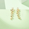 Brass Micro Pave Cubic Zirconia Stud Crawler Earrings LS-KK-CBAA351-03G-1