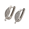 Horse Eye Brass Micro Pave Cubic Zirconia Hoop Earring Findings KK-C134-25P-1
