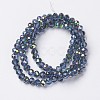 Electroplate Transparent Glass Beads Strands EGLA-A034-T4mm-Q14-2