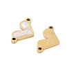 304 Stainless Steel White Enamel Connector Charms STAS-Z078-12G-2