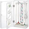 Rectangle Plastic Jewelry Organizer Storage Box with 24 Hooks OBOX-WH0001-06-1