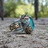 Oval Alloy with Glass Finger Rings FS-WG0E890-04-4