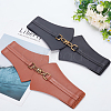 2Pcs 2 Colors PU Leather Wide Elastic Corset Belts for Women Girl AJEW-WR0002-10-4