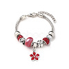 European Style Zinc Alloy Enamel & 201 Stainless Steel & Plastic & Rhinestone Charm Bracelets FS-WG22A2C-04-1