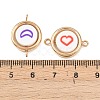 CCB Plastic Frame with Polymer Clay Heart Star Flower Beads Flat Round Links Connector Charms KK-D103-10D-G-3