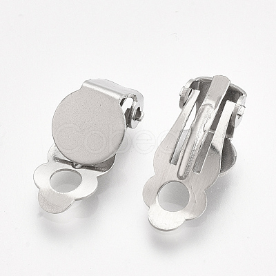 Tarnish Resistant 304 Stainless Steel Clip-on Earring Findings X-STAS-T045-33A-P-1