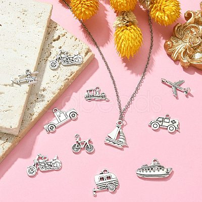 100pcs 10 Style Tibetan Style Alloy Pendants TIBEP-CJ0001-31-1