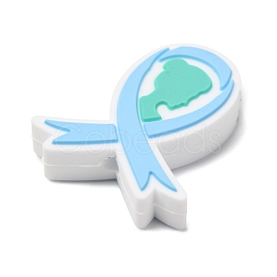 Awareness Ribbon Theme Silicone Beads SL-CBAD2AE-01A-02-1